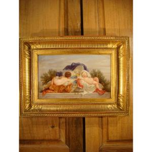 Oil Painting On Panel Putti Charles Gustave Housez 