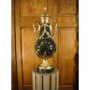 Cassolette In Sea Green Marble And Bronze Second Empire Period 