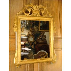 Louis XVI Period Gilded Wood And Lacquer Mirror