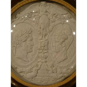 Miniature In Fine Plaster Louis Philippe Profile Charter 1830