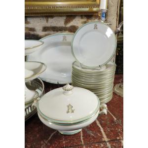Second Empire Period Monogram Porcelain Dinner Service