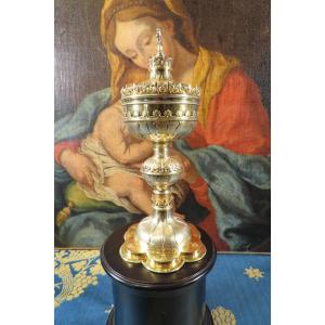 Silver-gilt Ciborium By Charles Eugene Trioullier, 19th Century