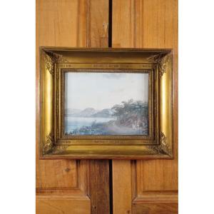 Colonial Gouache Landscape Of The Animated Islands