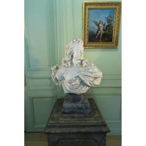 Large Bust Sculpture In Varnished Terracotta 19th Century 