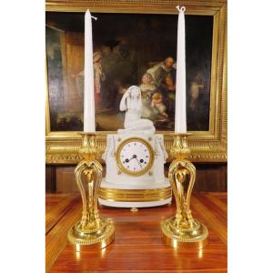 Pair Of Louis XVI Style Gilt Bronze Candlestick Lamps 
