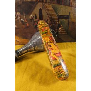 Qajar Kadjar Pencil Box With Decor Of Persian Figures 19th Century