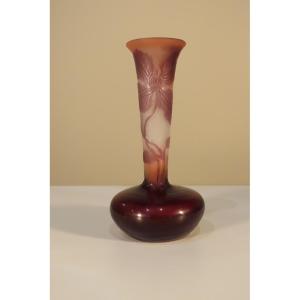 Galle Small Soliflore Vase With Panses Period Circa 1900 