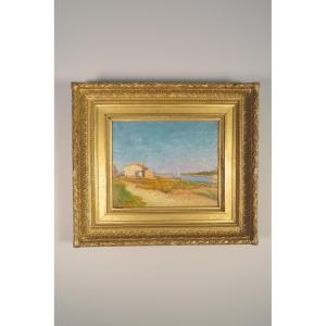 Martigues Oil On Panel Marius Meiffren - Early 20th Century 