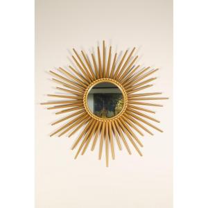 Chaty Vallauris Radiant Sun Mirror Circa 1950 