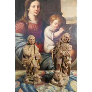 Two Oak Sculptures Of Apostles, 18th Century 