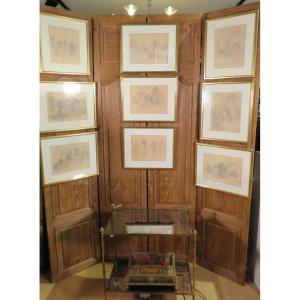 A Series Of 9 Mythological Drawings In Lead Pencil