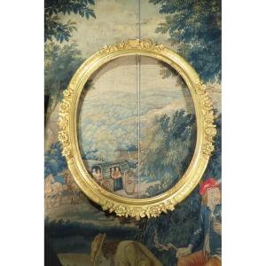 Large Oval Frame In Carved And Gilded Wood, Louis XV Period