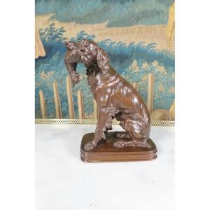 Bronze Animalier Woodcock Hunting Dog Ferdinand Pautrot 