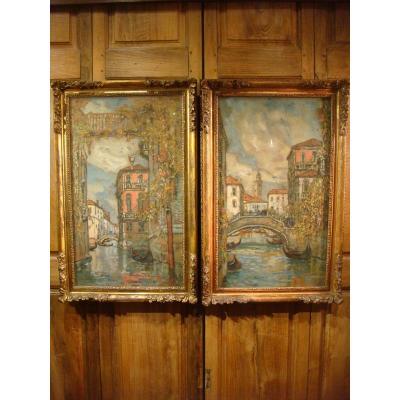 Pair Of Pictures Of Venice From Guillaume Roger