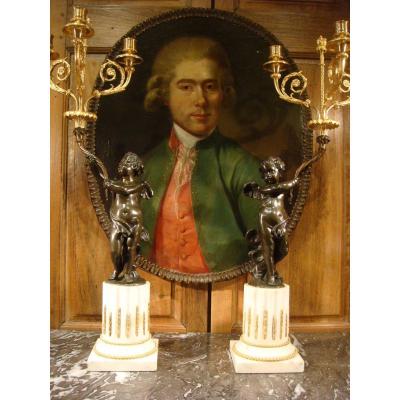 Pair Of Candelabra Amours Louis XVI Style