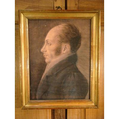 Profile Portrait Of The Commandant De Place Coqueret - Physionotrace