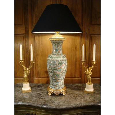 Important Porcelain And Gilt Bronze Lamp Vase - China