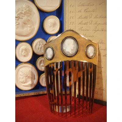 Diademe Comb With Gold And Silver Medallions Empire Period