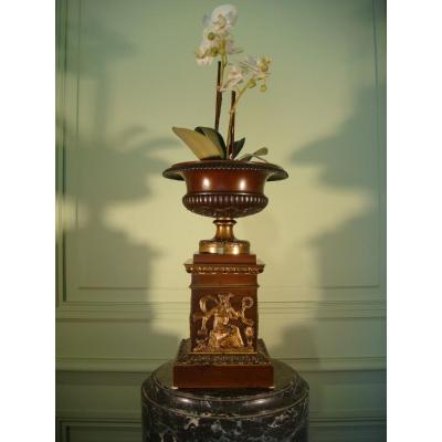 Cassolette Coupe Centre De Table En Bronze - Epoque Restauration