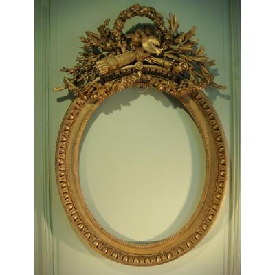 Oval Frame In Golden Wood Stamped From Infroit - Louis XVI Period