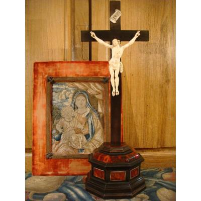 Christ In Cross In Ivory And Tortoise - Eighteenth Time