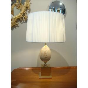 Ostrich Egg Lamp Philippe Barbier Circa 1970