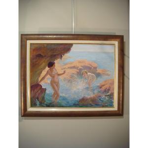 Painting Bathing On The Coast Of Javea