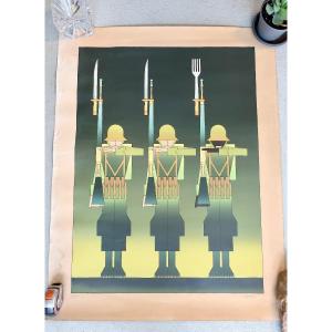 Rare Screen Print Signed Michel Granger N° 1/100, 80 X 60 Cm, Circa 1973-1975