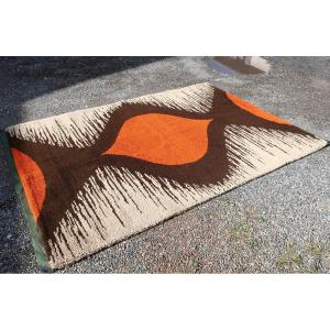 Superb 1970s Designer Rug, Pure Knotted Wool, 2.80 X 2 M.