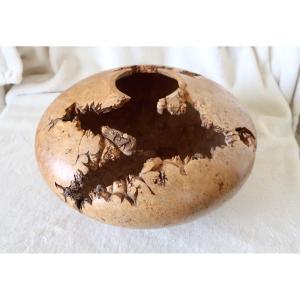 Mike Mahoney: Maple Burl Sculpture Vase, 28 Cm.