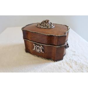 Wedding Box, Early 19th Century Jewelry Box In Crossbow Design, Decorated With Musician Cherubs.