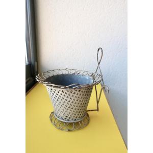 Mathieu Matégot?, Iron And Perforated Sheet Metal Plant Pot 