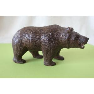 Little Black Forest Bear, Carved Wood, 19th Century, Very Good Condition
