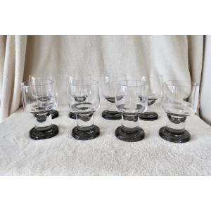 8 Crystal Drinking Glasses From The 1970s By Tapio Wirkkala