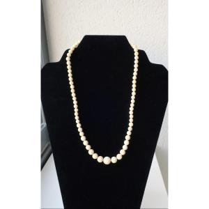 Ivory Drop Necklace, 1930s, 50 Cm, Very Good Condition