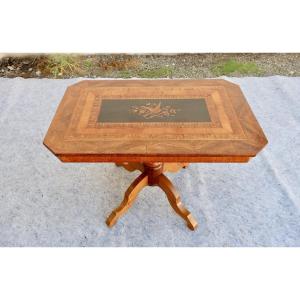 Guéridon, Marquetry Living Room Table, Circa 1850