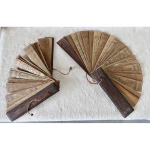 2 Buddhist Palm Prayer Books, Sri-lanka, Early 20th Century