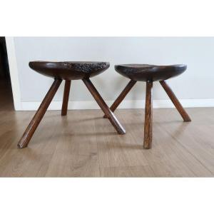2 Tripod Shepherd's Stools, By Vacher, Early 20th Century