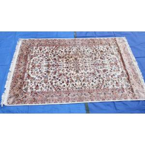 Silk & Wool Rug Punjab, India, 20th Century, 245 X 160 Cm