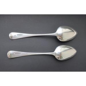 Two English Sterling Silver Spoons, London 1809, 124 Gr