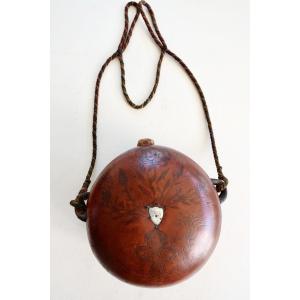 Zucca Corse: 19th Gourd Coloquinte Engraved And Figured F.b. On Escutcheon