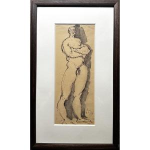 Brassaï (1899-1984) Academy Of Naked Man - Drawing, Ink Wash - Gyula Halász