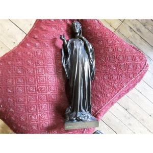Bronze Sculpture By Jules Cambos. Beatrice Of Dante.