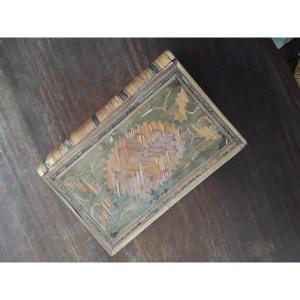Book-shaped Box With Straw Marquetry, Early 19th Century 