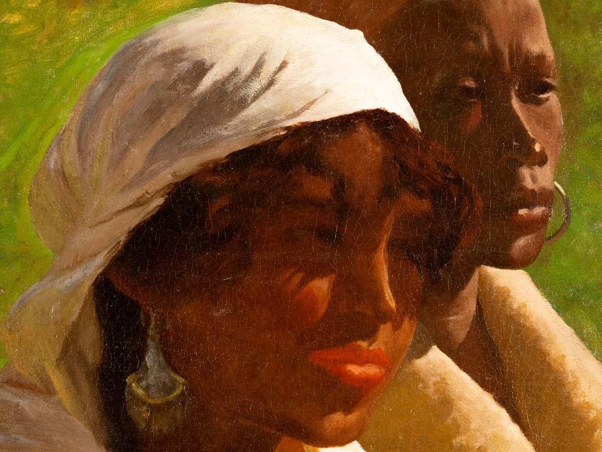 Ritratto di due figure femminili africane, Cesare Busiri (Roma 1882 - Roma 1953)-photo-2