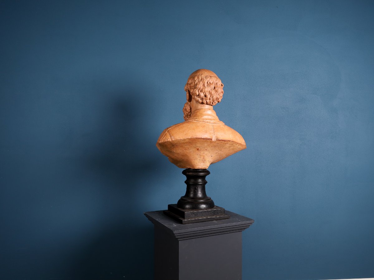 Buste en terre cuite représentant Andrea Palladio, École italienne, XIXe siècle-photo-3