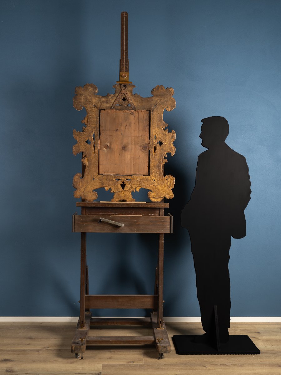 Specchiera italiana in legno con oro zecchino, periodo Luigi XIV, prima metà del XVIII secolo.-photo-3