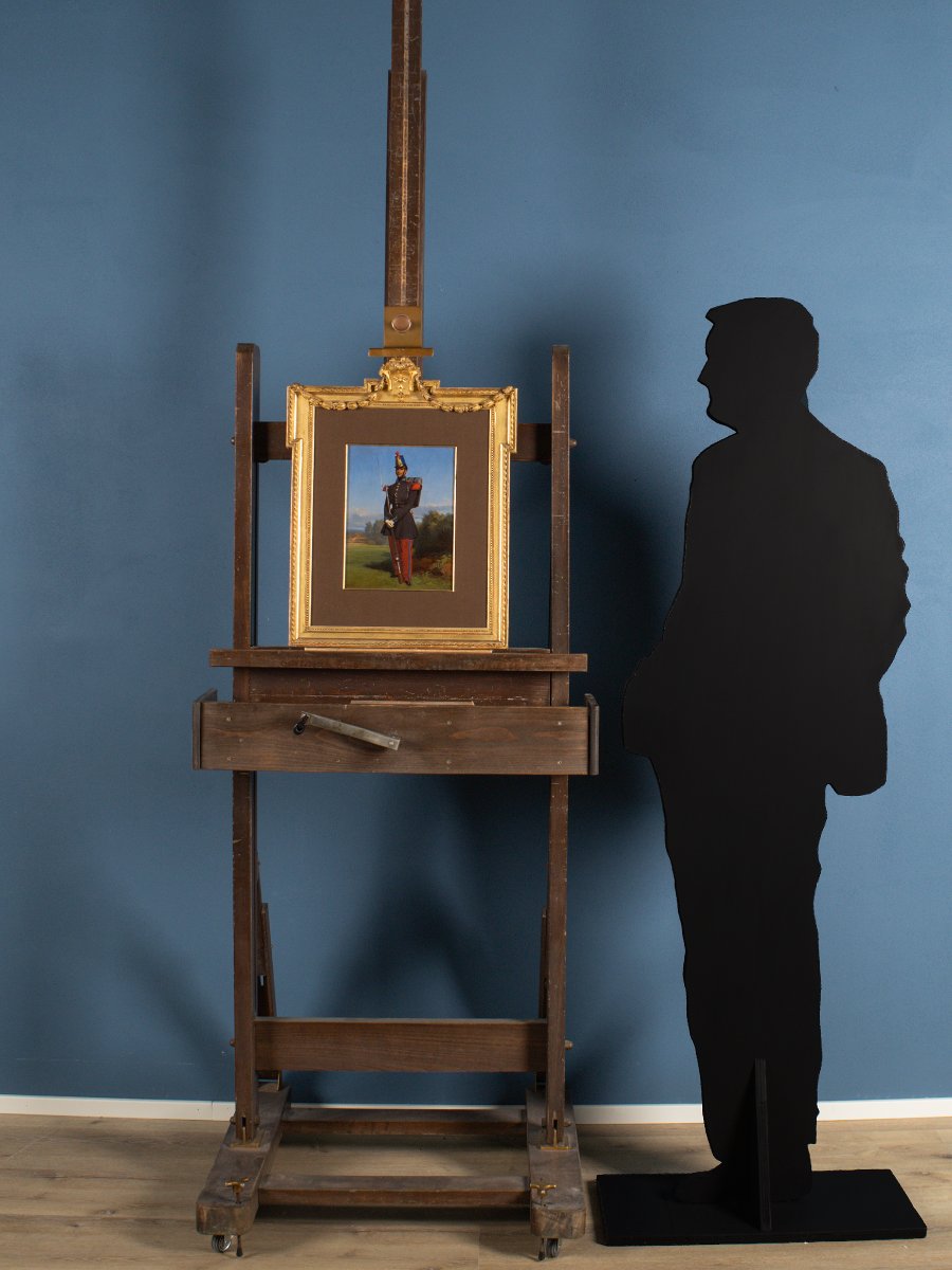 Militare in uniforme, firmato e datato 1844, André Fontaine (1802–?), XIX secolo-photo-2