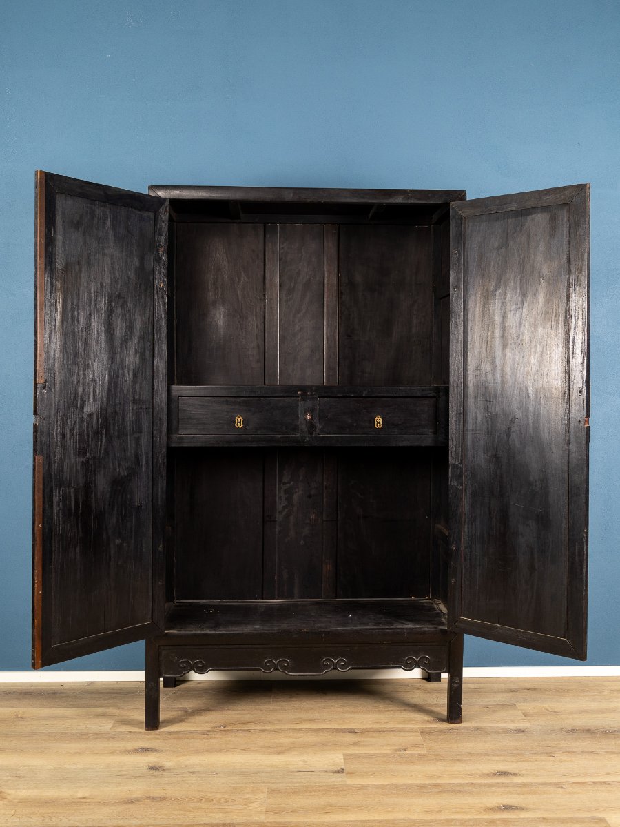 Mobiletto cinese in legno intagliato, Scene di vita imperiale, Cina XIX secolo-photo-4