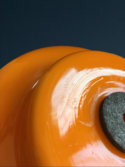 Vaso Venini in vetro arancio opalino, Carlo Scarpa, firmato all’acido sul fondo-photo-4